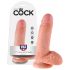 King Cock realistiška dildo su sėklidėmis (18 cm) - natūrali spalva