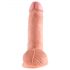 King Cock realistiška dildo su sėklidėmis (18 cm) - natūrali spalva