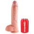 King Cock 10 su kapšeliais didelis dildo (25 cm) - natūralus