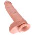 King Cock 10 su kapšeliais didelis dildo (25 cm) - natūralus