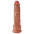 King Cock 10 su kapšeliais didelis dildo (25 cm) - rudas