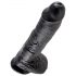 King Cock 10 kamuoliukų dildo (25 cm) - juoda