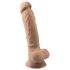 Silexd 7 - lipnus pagrindas dildo - 17,5 cm (natūralus)