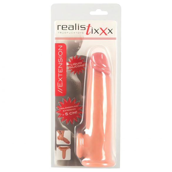 Realistixxx - Penio įmova su sėklidžių žiedu - 19cm (natūrali spalva)