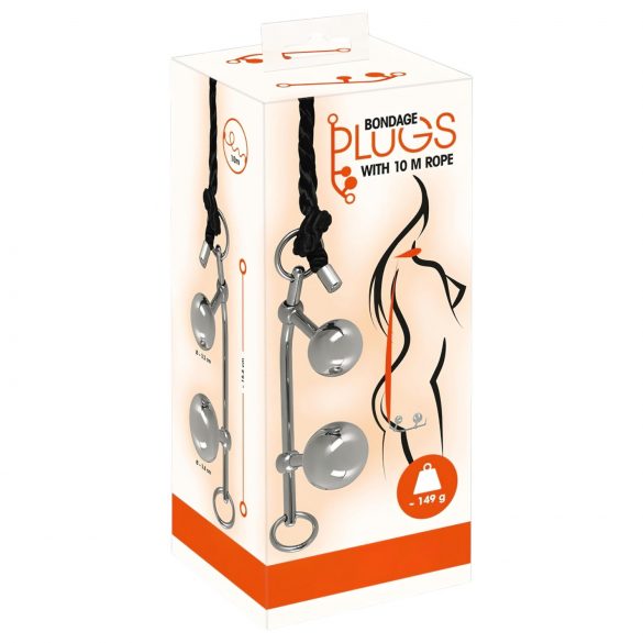 You2Toys Bondage Kaiščiai - metalinės plėtimosi sferos (149g) - sidabro spalvos