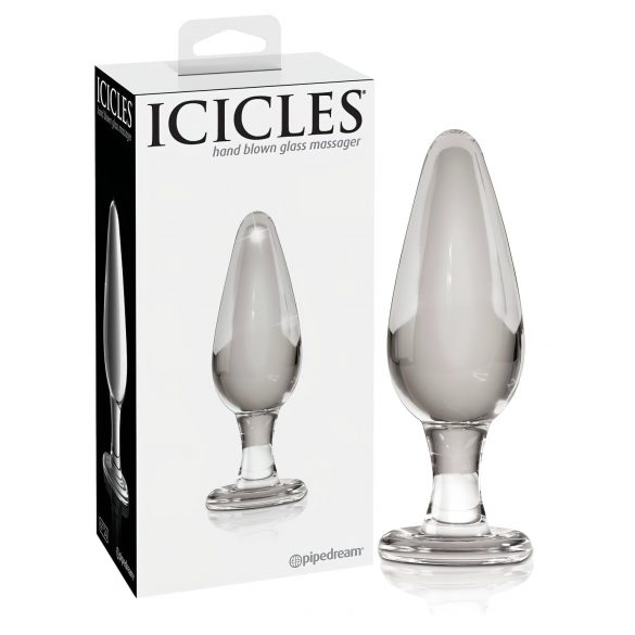 Icicles No. 26 - kūginis stiklinis analinis dildo (skaidrus)