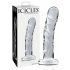 Icicles No. 62 - stiklinis dildo su peniu (skaidrus)