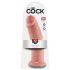 King Cock 10 - didelis prilimpantis dildo (25 cm) - natūralus