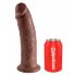 King Cock 10 – didelis dildo su siurbtuku (25 cm) – rudas