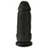 King Cock 9 Storas - su siurbtuku, kapšelio imitacija (23 cm) - juodas