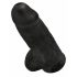 King Cock 9 Storas - su siurbtuku, kapšelio imitacija (23 cm) - juodas