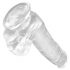 King Cock Clear 6 - mažas dildo su sėklidėmis ir siurbtuku (15 cm)