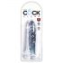 King Cock Clear 20 - prilimpančios pagrindo dildo su sėklidėmis (20cm)