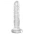 King Cock Clear 20 - prilimpančios pagrindo dildo su sėklidėmis (20cm)