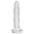 King Cock Clear 20 - prilimpančios pagrindo dildo su sėklidėmis (20cm)