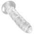 King Cock Clear 20 - prilimpančios pagrindo dildo su sėklidėmis (20cm)