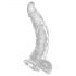 King Cock Clear 7.5 - su siurbtuku, su kapšeliu dildo (19cm)