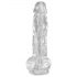 King Cock Clear 8 - siurbtukas pagrindas dildo su sėklidėmis (20cm)