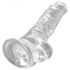 King Cock Clear 8 - siurbtukas pagrindas dildo su sėklidėmis (20cm)