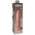 King Cock Elite 9 - dvisluoksnis, prisitvirtinantis, realistiškas dildo (23cm) - natūralus