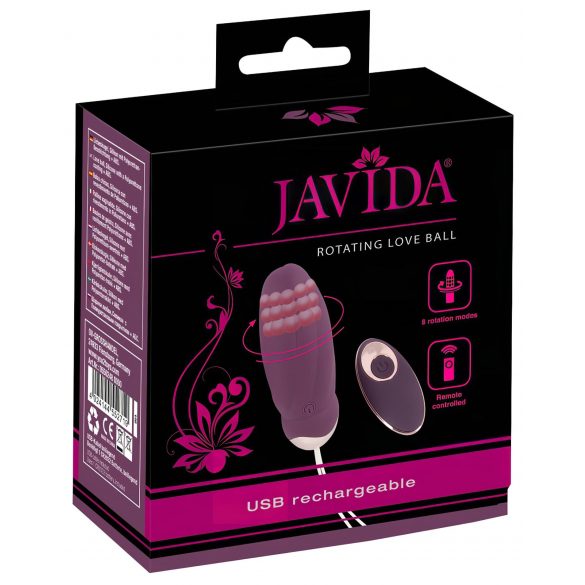 Javida - belaidis, besisukantis rutuliais vibro kiaušinis (violetinis)