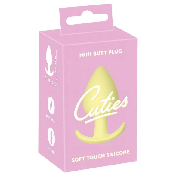 Cuties Mini Analinis Kaištis - silikoninis analinis žaislas - geltonas (3,1 cm)