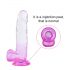 Sunfo - tikroviško su sėklidėmis dildo su siurbtuku - 22 cm (permatomas violetinis)