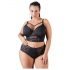 Cottelli Plus Size - dirželis ir nėriniuota liemenėlė (juoda) - 90D