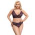 Cottelli Curves Plus Size - permatomas raštuotas liemenėlės rinkinys (violetinis)