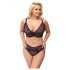 Cottelli Curves Plus Size - permatomas raštuotas liemenėlės rinkinys (violetinis) - 2XL