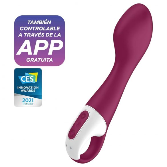 Satisfyer Hot Spot - akumuliatorinis, šildantis G-taško vibratorius (raudonas)