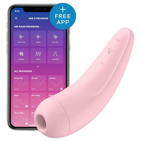 Satisfyer Curvy 2+ - išmanus oro bangų klitorio stimuliatorius vibratorius (rožinis)