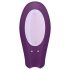 Satisfyer Double Joy – išmanus, atsparus vandeniui porinis vibratorius (purpurinis)