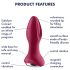 Satisfyer Rotator Plug 2 - akumuliatorinis, perlinis analinis vibratorius (fuzija)