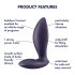 Satisfyer Power Plug - išmanusis analinis vibratorius (violetinis)