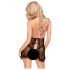 Penthouse Libido Boost - nėriniuotas babydoll su stringais (juoda) - L/XL