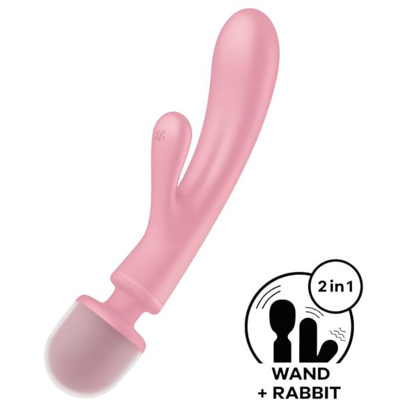 Satisfyer Triple Lover - G taško ir masažuoklis vibratorius (rožinis)