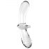 Satisfyer Double Crystal - dvigubas stiklinis dildo (skaidrus)