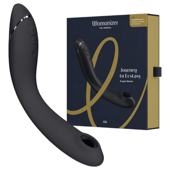 Womanizer OG - įkraunamas, oro bangų 2in1 vibratorius (juodas)