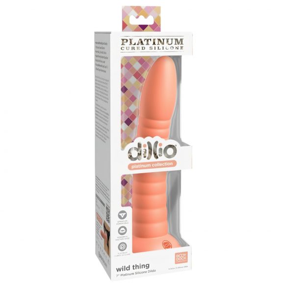 Dillio Wild Thing - dryžuotas dildo (19 cm) - oranžinis