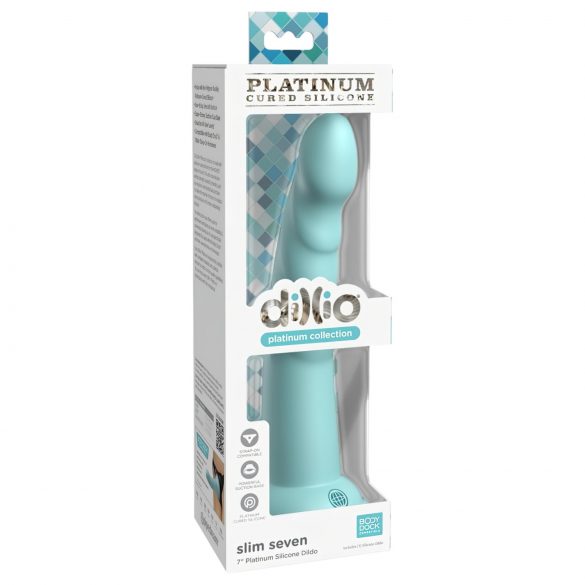 Dillio Slim Seven - siurbudo pagrindo stimuliuojantis dildo (20 cm) - turkio spalvos