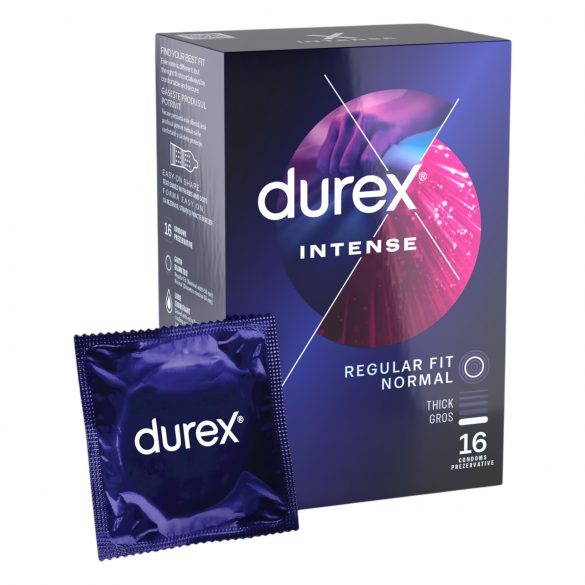 Durex Intense - rantuotos ir taškuotos prezervatyvai (16 vnt.)