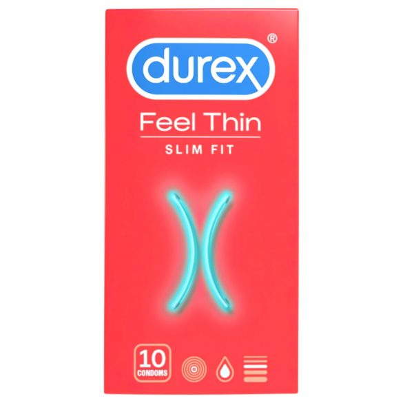 Durex Feel Thin Slim Fit - tikrovišką pojūtį suteikiantys prezervatyvai (10 vnt.)