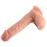 Dualu tankio - su siurbtuku, realistiškas dildo su sėklidėmis - 20cm (natūralus)