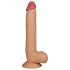 Lovetoy King-Sized - su siurbtuku, tikroviškas dildo su sėklidėmis - 25 cm (natūralus)