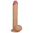 Lovetoy King-Sized - su siurbtuku, tikroviškas dildo su sėklidėmis - 25 cm (natūralus)