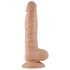 Lovetoy Real Extreme - prisisiurbiantis, su sėklidėmis dildo - 21cm (natūralus)