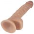 Lovetoy Real Extreme - prisisiurbiantis, su sėklidėmis dildo - 21cm (natūralus)