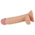 Lovetoy Real Extreme - su padu, su sėklidėmis G-taško dildo - 19 cm (natūralus)