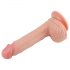 Lovetoy Nature Cock – tikroviška dildo su siurbtuku - 21 cm (natūralus)